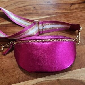 Metallic Pink Crossbody Bag